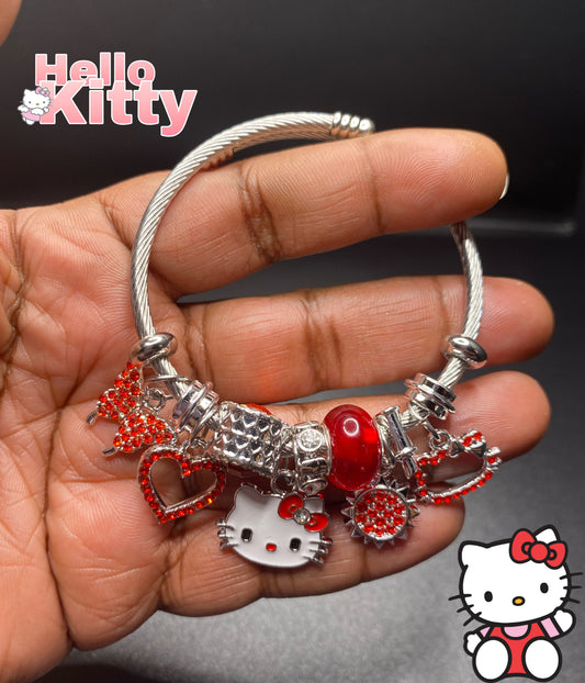Red Hello Kitty Cuff Bracelet